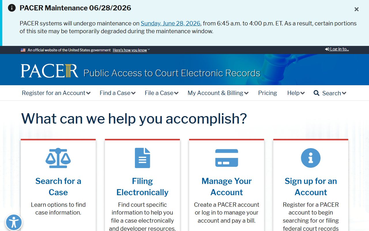 Missaukee County arrest records and the PACER federal case access portal