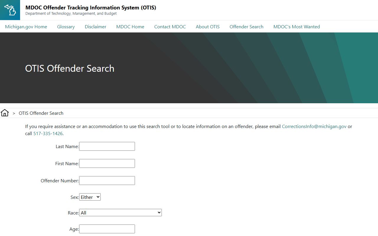 Missaukee County criminal court records and the OTIS profile search interface