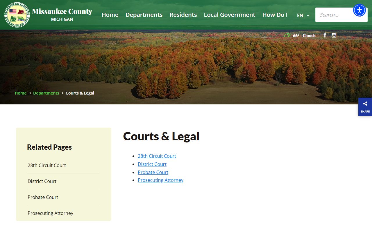 Missaukee County court records offices on the county courts and legal landing page