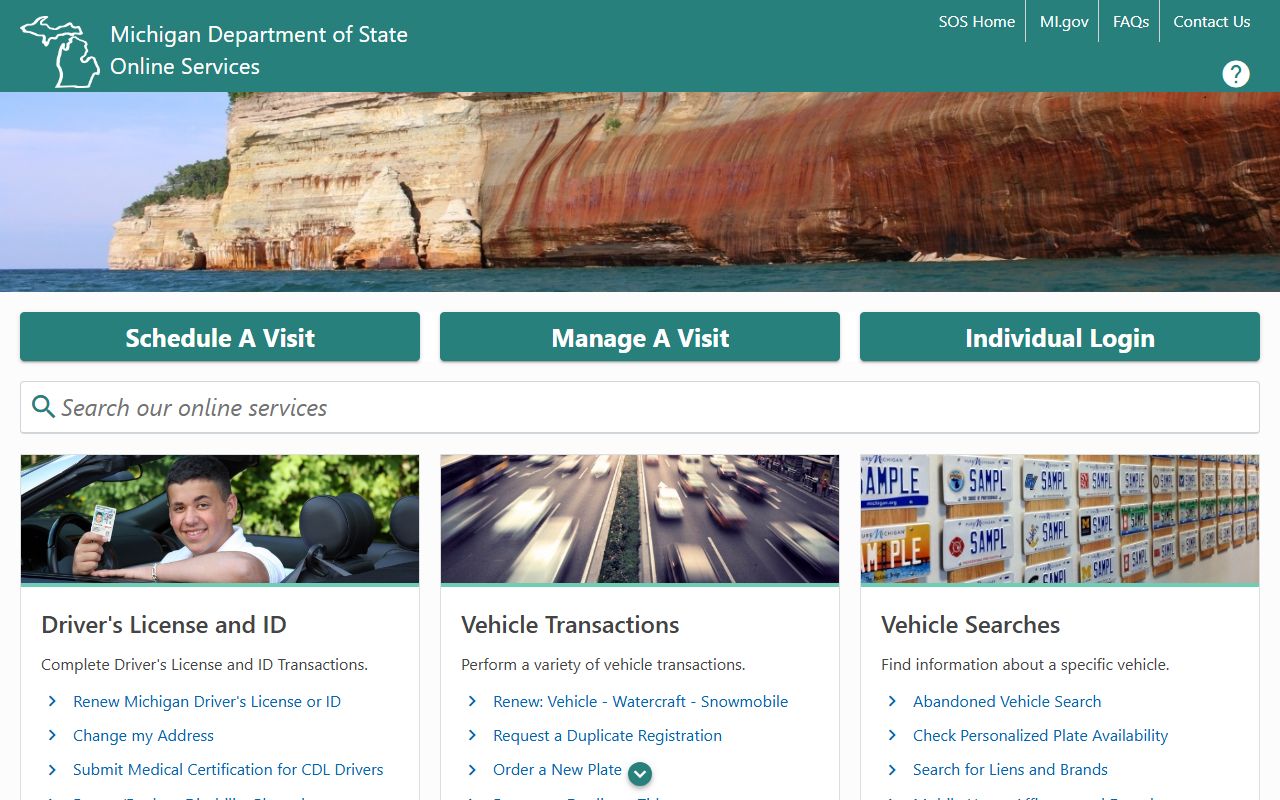 Missaukee County traffic court records and the Michigan Department of State online services portal